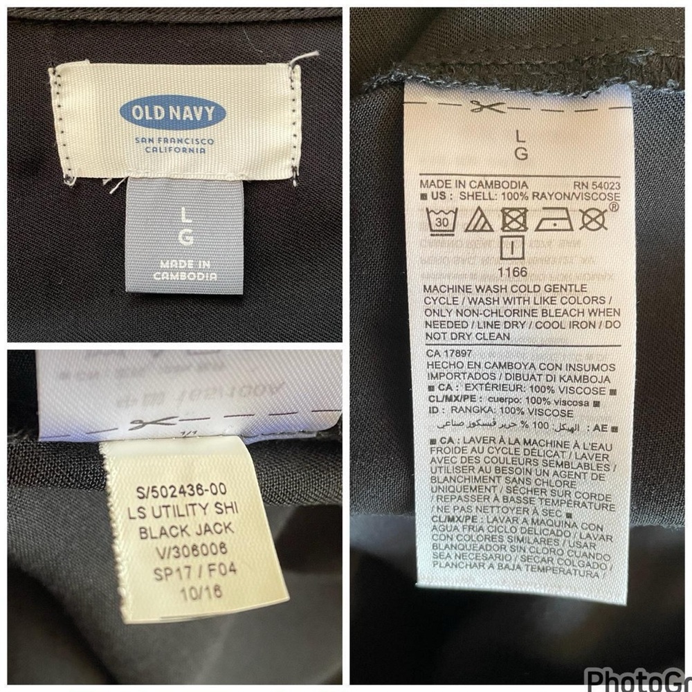 Old Navy Black Button-Front Midi Shirt Dress - Picture 8 of 8